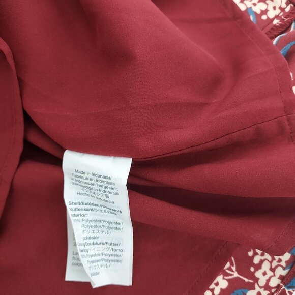 Madewell Floral Burgundy Button Back Long Sleeve Dress - Picture 7 of 14